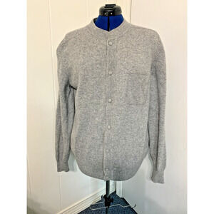 Vintage Paul Fourticq Export L Wool Gray Cardigan Elbow Patches Grandpa French